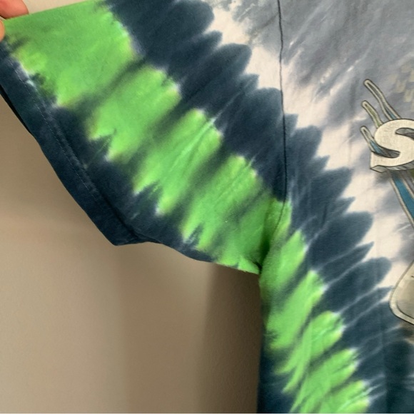 VTG Majestic Shirt Men XL Tie Dye Seattle Seahawks All Over Print Y2K Distressed - Picture 7 of 10